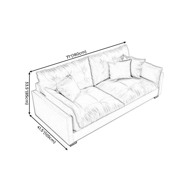 Stationary Contemporary Faux Leather Square Arm Living Room Sofa