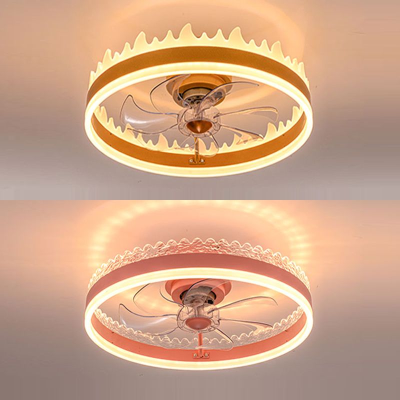 Makkaronkronenförmige Lüfterbeleuchtung Acrylschlafzimmer LED Semi Flush Light