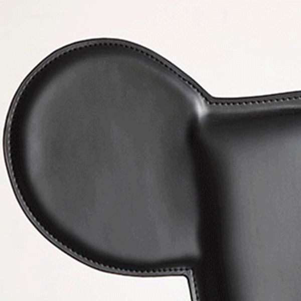 Modern Dining Chair Leather Open Back Side Chair with Stainless Steel Base