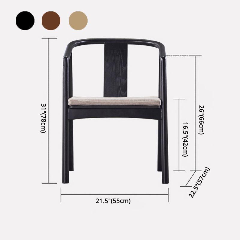 Silla de comedor de madera para el hogar tradicional, silla lateral de comedor con respaldo abierto y brazo