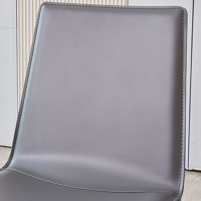 Modern Style Leather Dining Room Chair Armless Metal Side Chair for Home Use