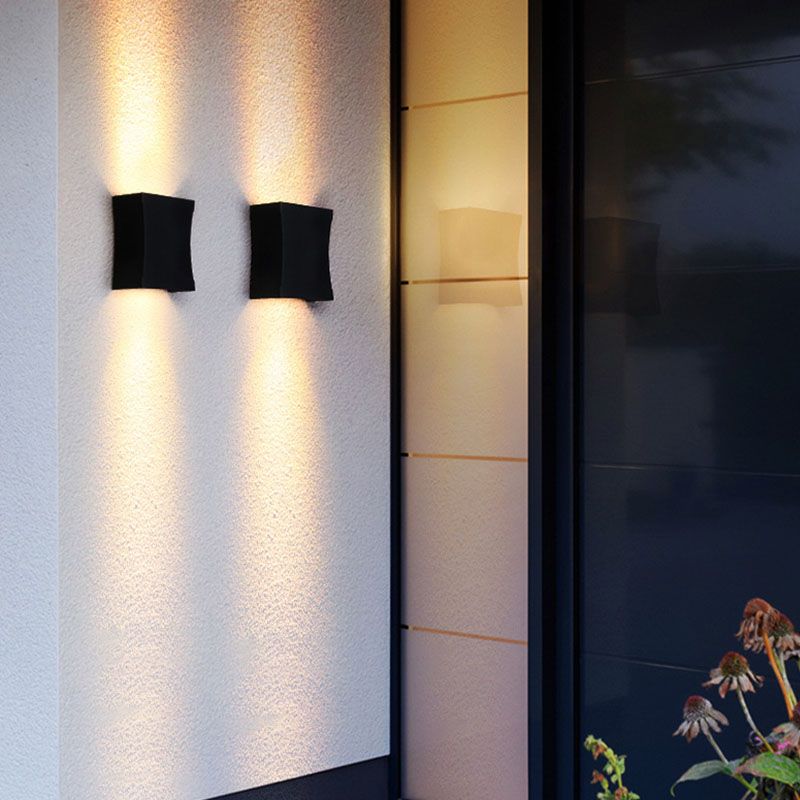 Luz de pared de pared de aluminio al aire libre moderna LED de pared de 2 luces LED de 2 luces