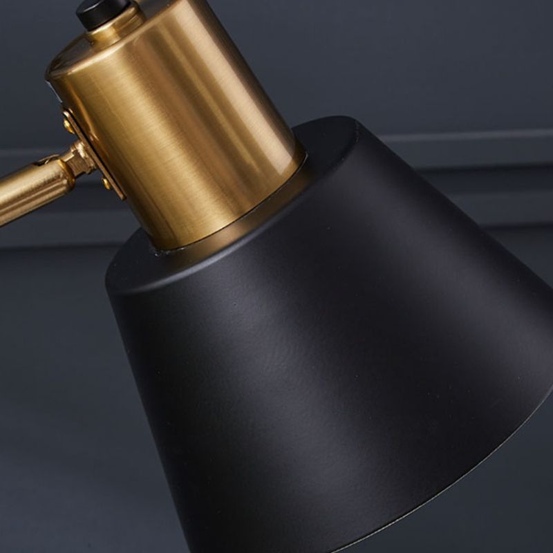 Cono 1 lampada da tavolo leggera Lampade da tavolo da notte moderno in metallo moderno in nero