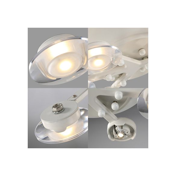 LED 7/9/10 Lights Kitchen Flushmount Light with Round Acrylic Shade White Flush Ceiling Light in Warm/White Light
