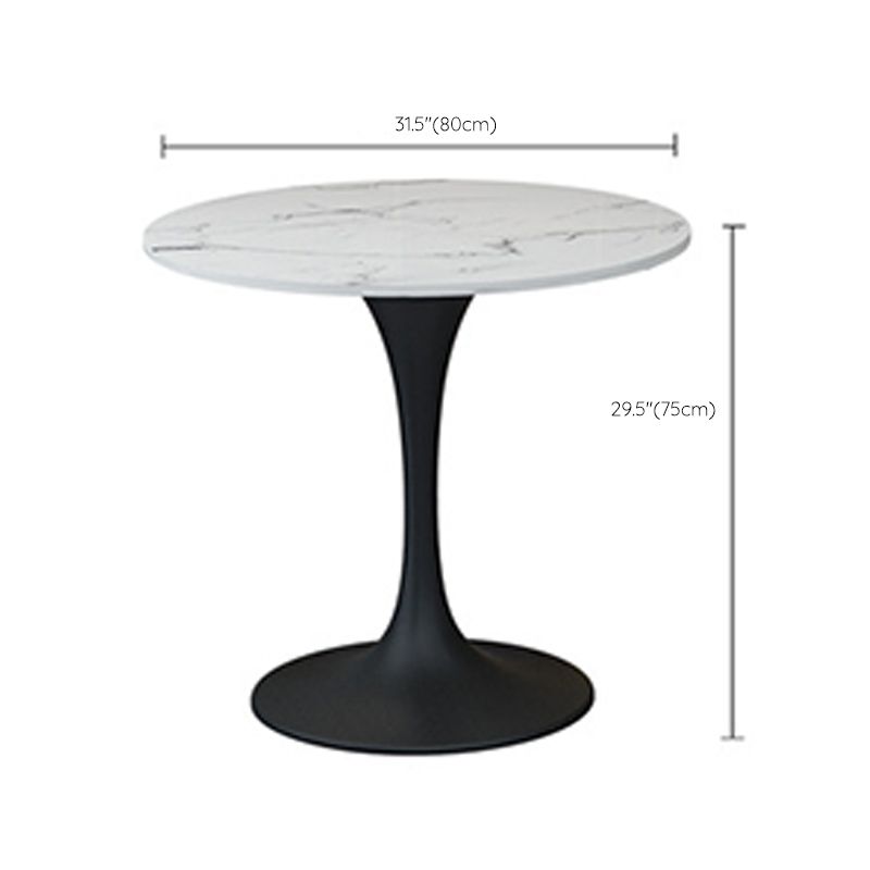 Glam Metal Dinette Table Sintered Stone Dining Table for Home Use