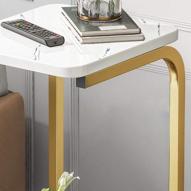 Ironcraft C Side Table Square Wood End Table with Shelf for Living Room
