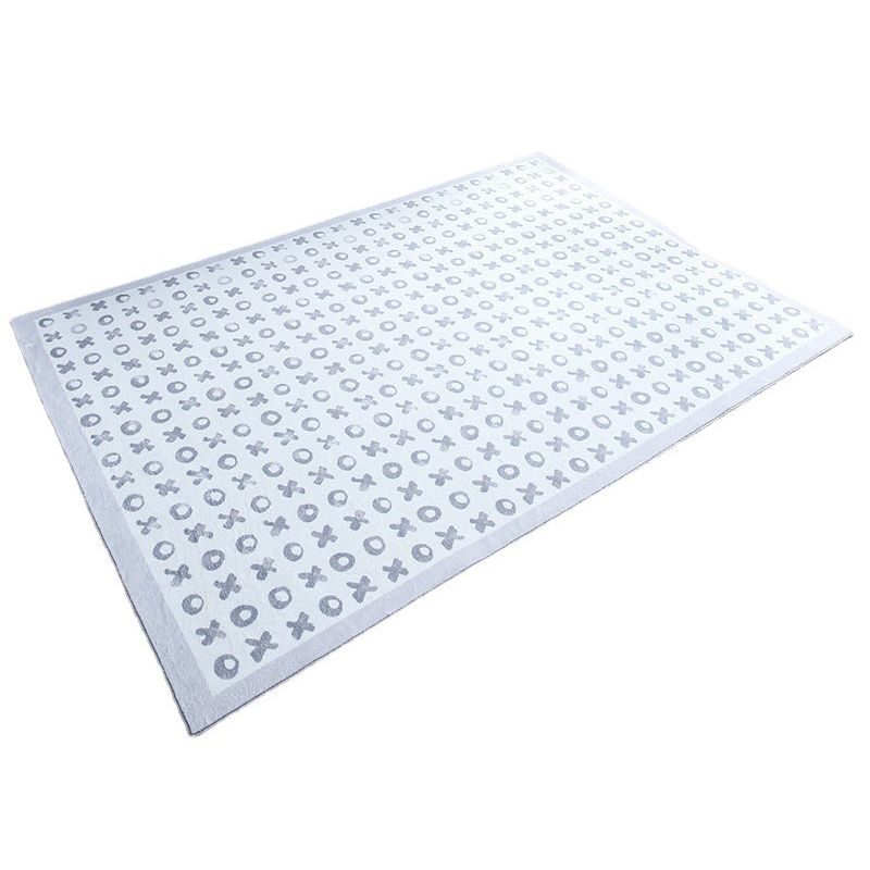 Light Grey Modern Rug Polyester Pattern Rug Tear Resistant Rug for Living Room
