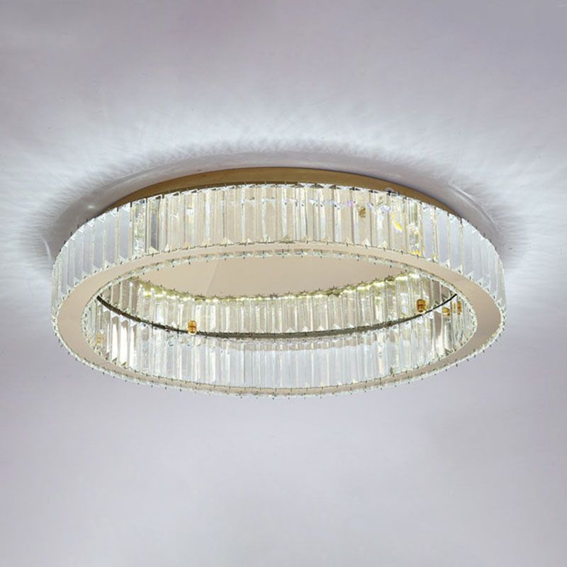 Gold Stainless-Acier LED Flush Mount in Modern Creative Style Crystal Ceiling Light for Bedroom