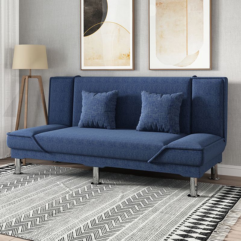 Armless Settee with Cotton Blend 19.68" W Convertible Sleeper Sofa for Living Room