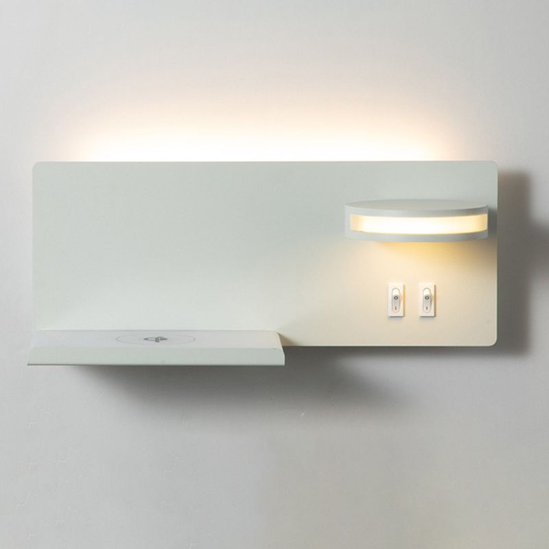 Contemporáneo de 1 luz de pared de pared de pared rectangular de aluminio Luz montada para dormitorio