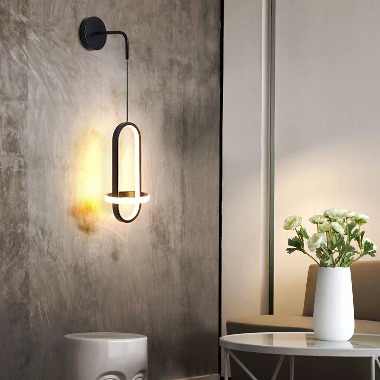 Ultramoderne ring wandbevestiging verlichting aluminium wand gemonteerd verlichtingsarmatuur voor woonkamer