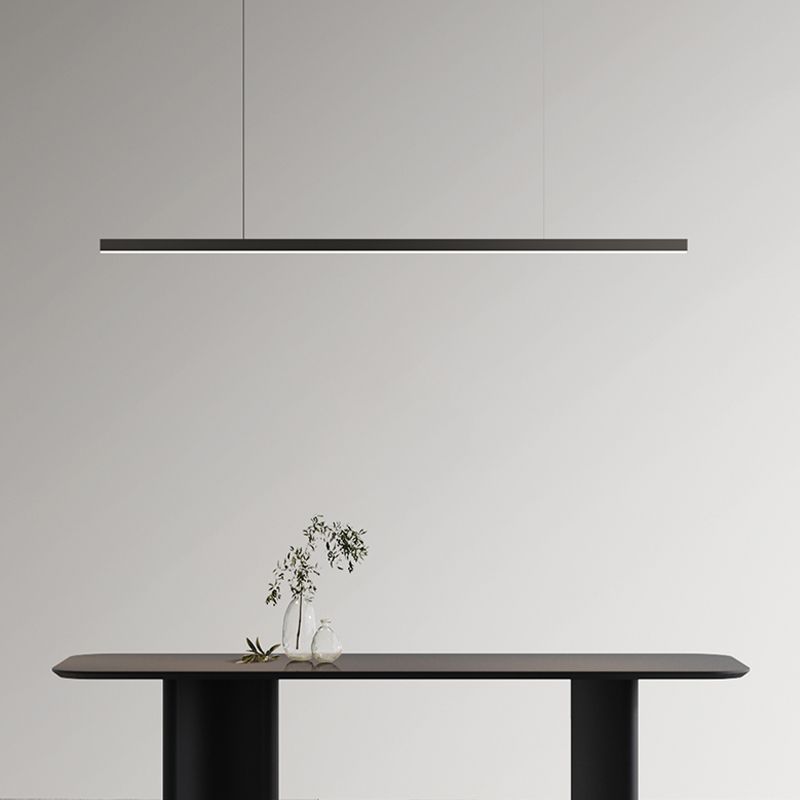 LED Island Lamp Modern Black Island Hanging Lamp with Acrylic Shade for Dining Room