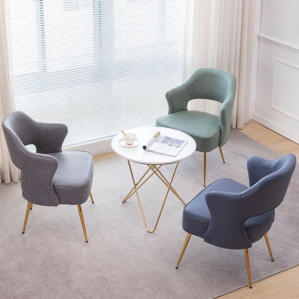 Fauteuils de salle à manger en métal nordique, chaise latérale à dossier ouvert pour Restaurant