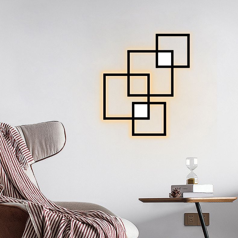 Square Lines Home Decorative LED Wall Lamp Modern Simplicity Style Aluminum Sconce Light for Living Room