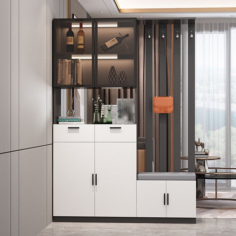 Contemporary Rectangle Wooden 11.81" Wide Accent Cabinet with Drawer