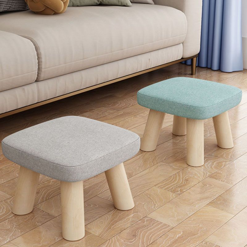 Modern Ottoman Cotton Detachable Seat Cover Solid Color Square Ottoman