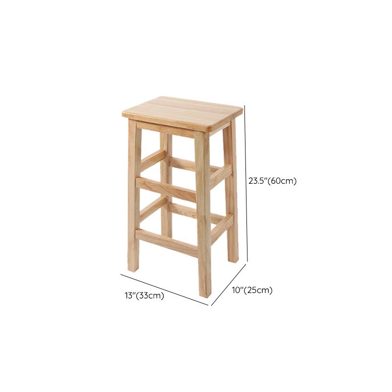 Modern Style Leather Bar Stool Rubberwood Counter Stool for Home