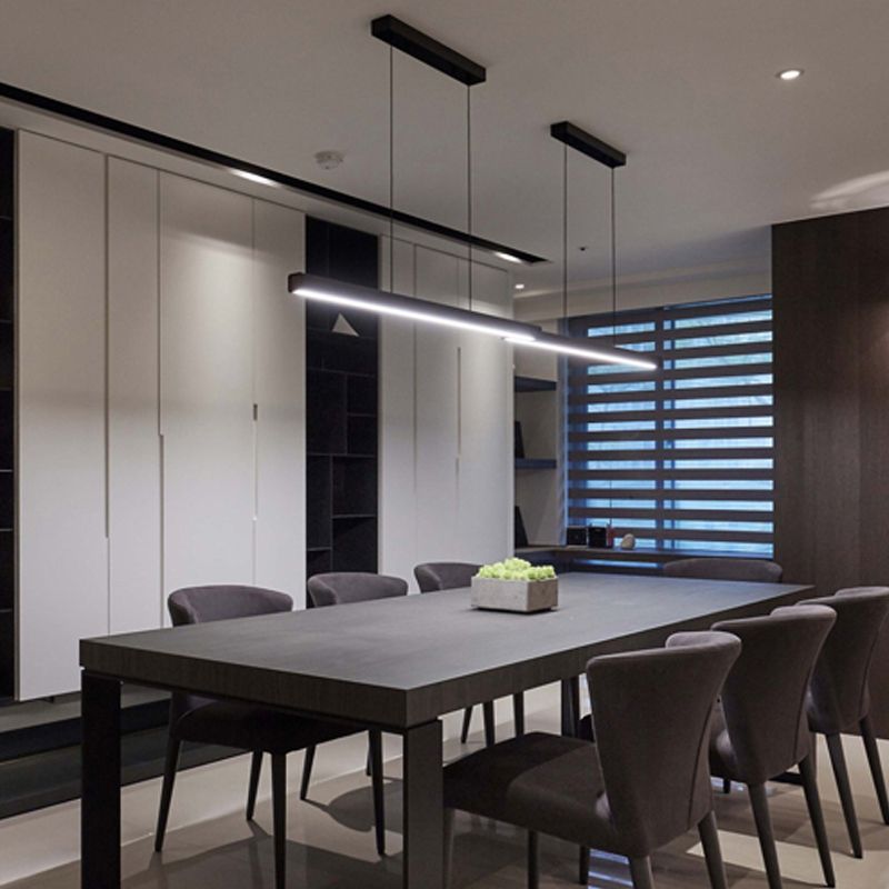 Moderne lineare Inselleuchten 1-Licht-Restaurant-LED-LED-Lampe mit Acrylschatten