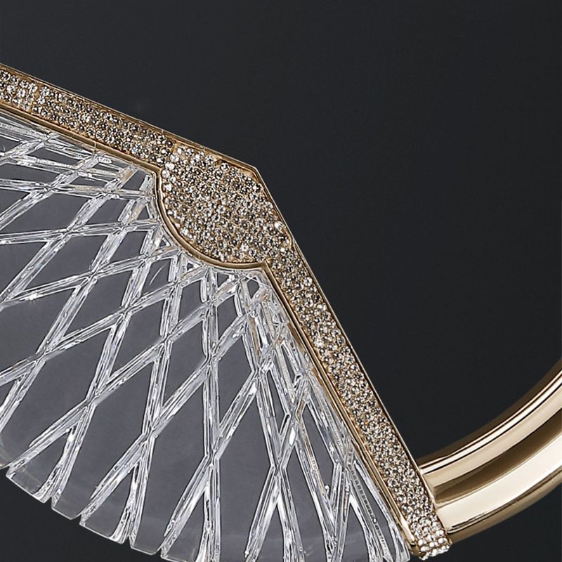 Eenvoud Led Down Lighting Hanging hanglagersring Hanglamp met faux kristalschaduw