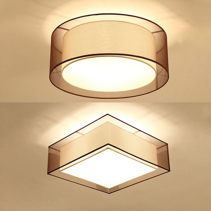 Luminaires encastrés en tissu couleur café, plafonnier traditionnel pour salon