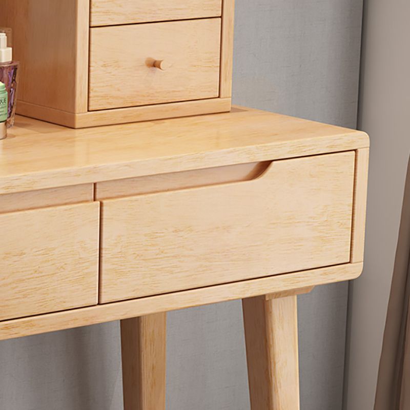 4 Drawers Vanity Set 15.74" Wide Solid Wood Make-up Vanity with Stool