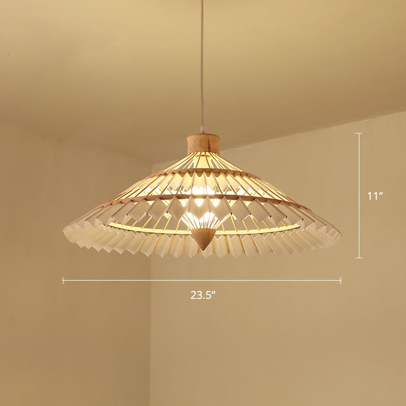 South-east Asia Umbrella Pendant Light Bamboo Single-Bulb Restaurant Suspension Light Fixture