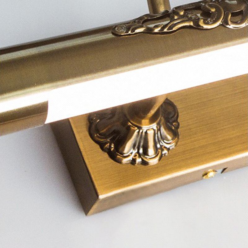 Simple Brass Mirror LED Wall Light Sconces with Acrylic Shade for Bathroom