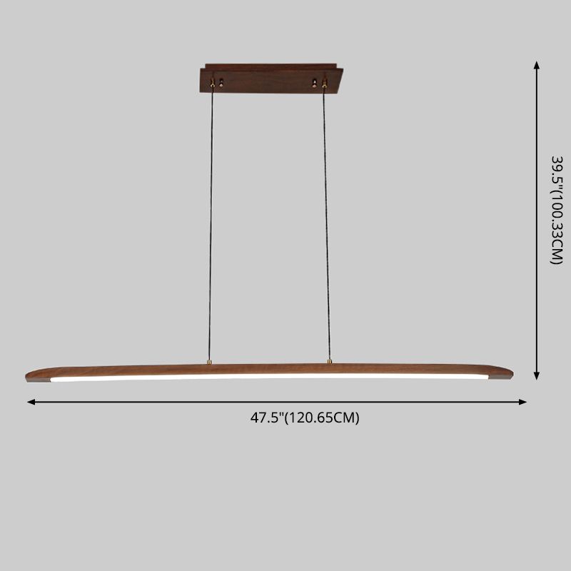 Linear Large Kitchen Pendant Lights Wood Modern Chandelier Lighting Fixtures for Restaurant
