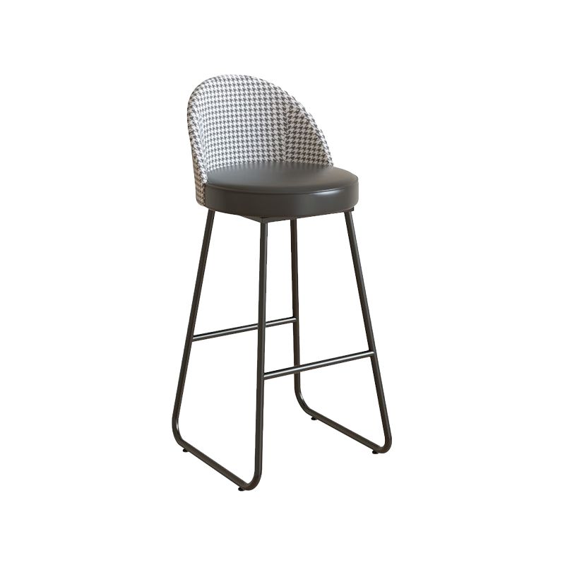 Leather Counter Stool Bucket Modern Footrest Counter & Bar Stool for Coffee Shop