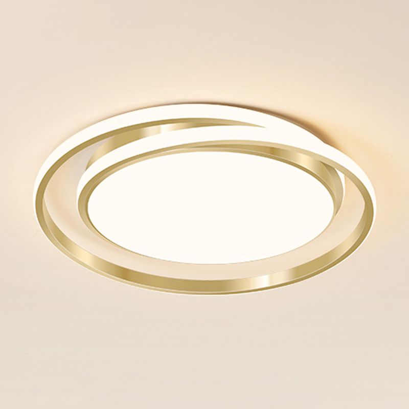 Ronde plafondlamp in eenvoudige stijl, acryl LED-slaapkamer, inbouwlamp in geborsteld goud