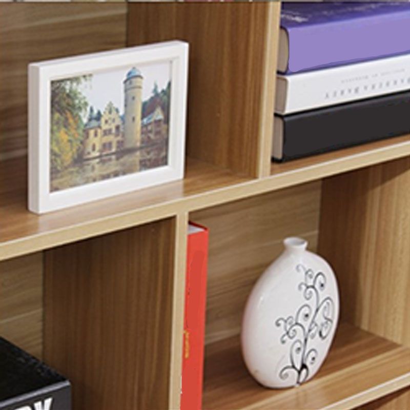 Closed Back Wooden Bookcase Matter Finish Modern Standard Bookshelf