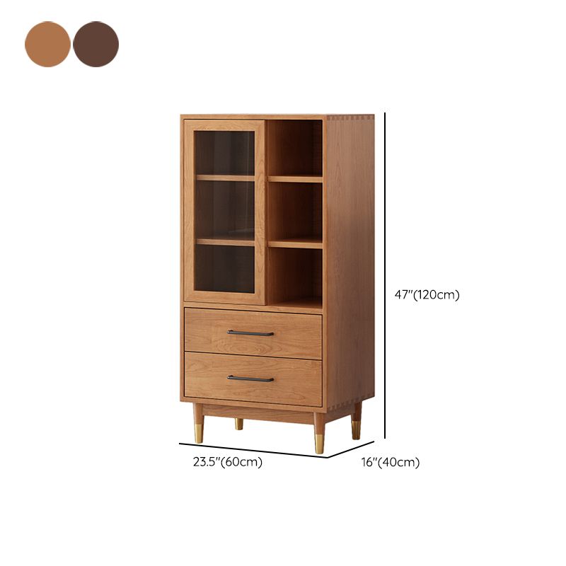 Modern Style Closed Back Bookshelf Wooden Bookcase with Drawer Storage