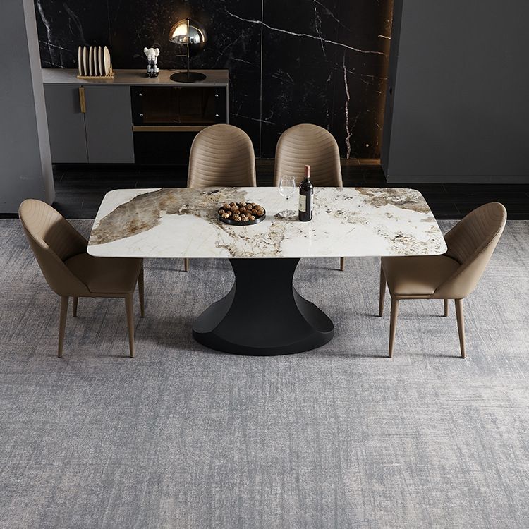 Modern Rectangle Sintered Stone Dining Table Set 1/3/4/5/7 Pieces Dining Set for Home Use
