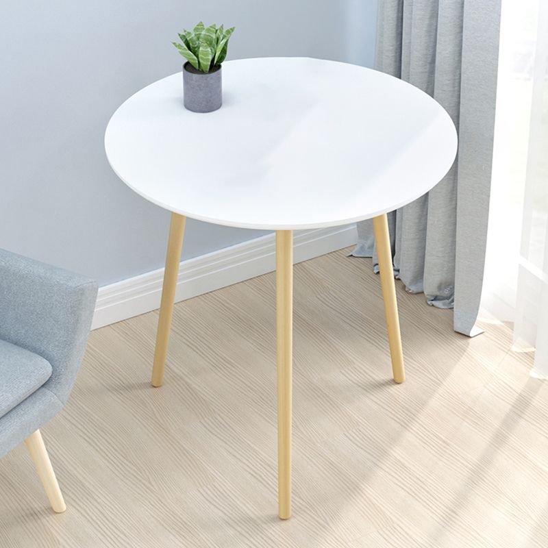 Contemporary Round Wooden Coffee Table 3 Legs Cocktail Table
