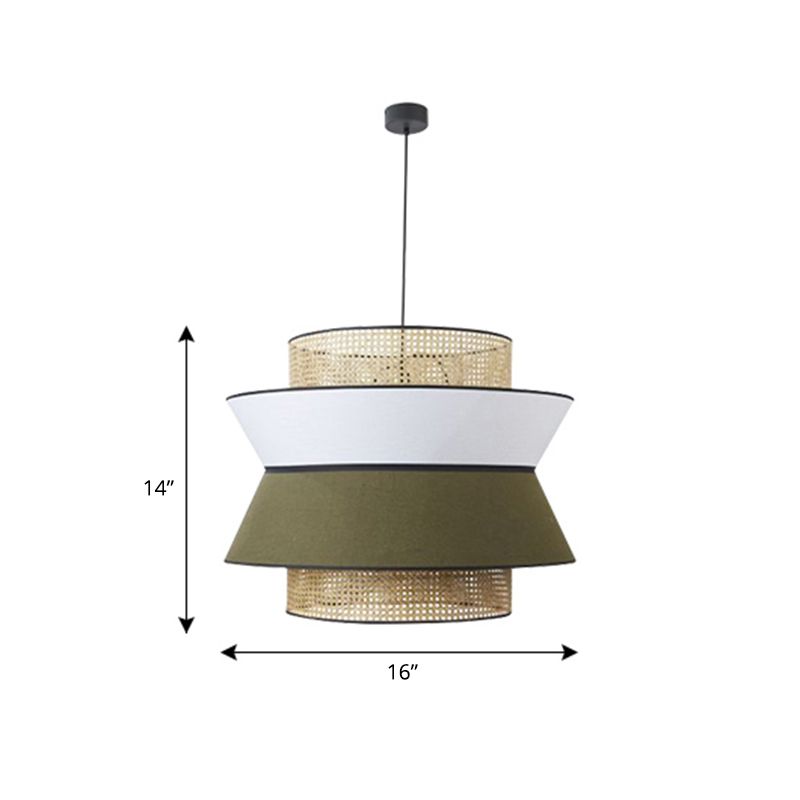 Nordic Hollowed-out Suspension Lamp Bamboo 1-Light Dining Room Hanging Light Fixture