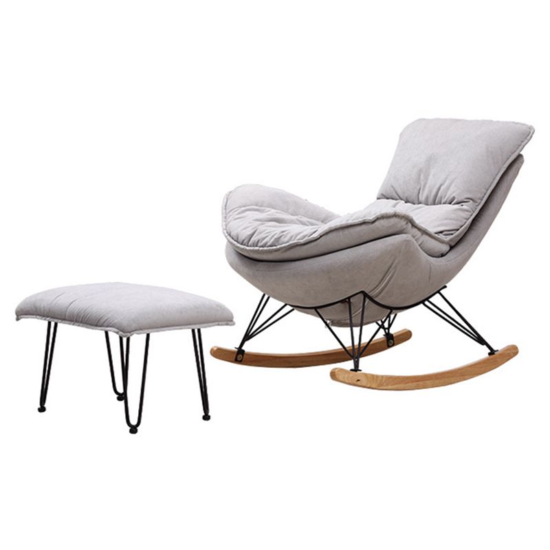 Modern Rocker Upholstered Tufted Cushions with Light Legs Glider