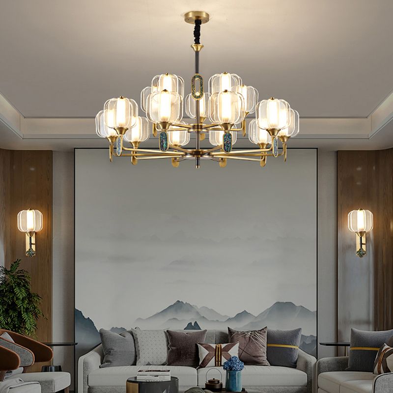 Multi Light Cylindrical Branch Hanging Lights Modern Style Acrylic Hanging Lighting