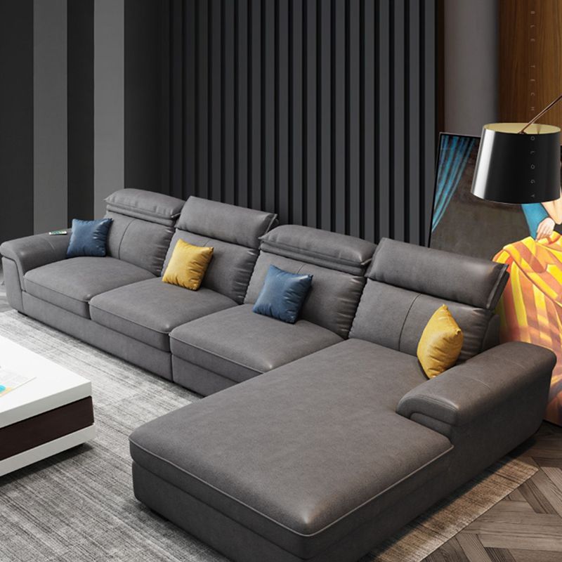 4-seat Sewn Pillow Back Faux Leather Sofa Vintage Pillow Top Arm Sofa