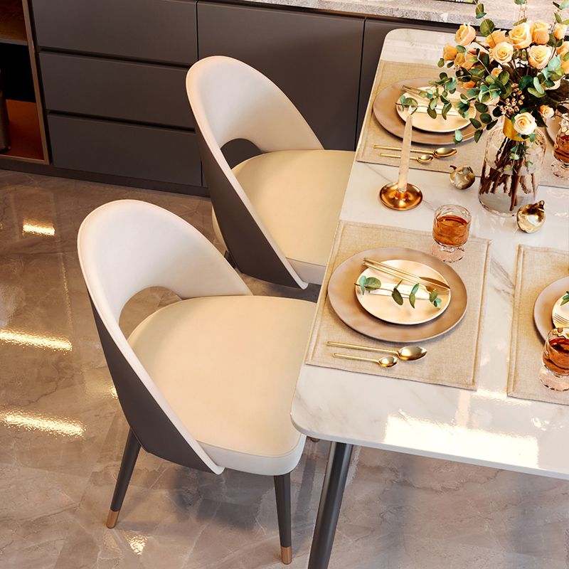 Open Back Armless Dining Chairs Glam Style Home Dining Side Chair