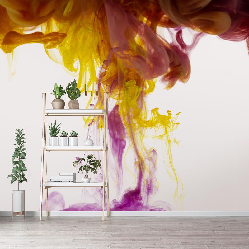 Photography Style Ink Fusion Wallpaper Mural Abstract Modern Wall Decor for Bedroom