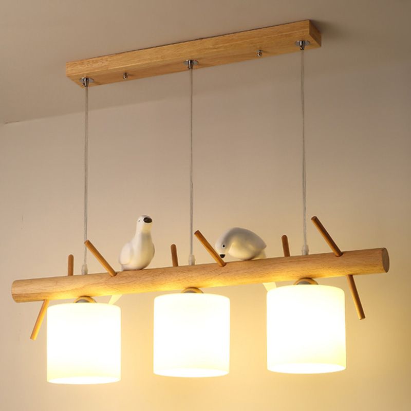 Cylindrical Island Pendant Lights Ultra-Contemporary Wood Island Pendant Lights for Restaurant