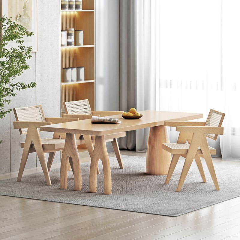 Modern 1/2/3/4/5 Pieces Rectangle Dining Set Solid Wood Dinette Table with Chairs