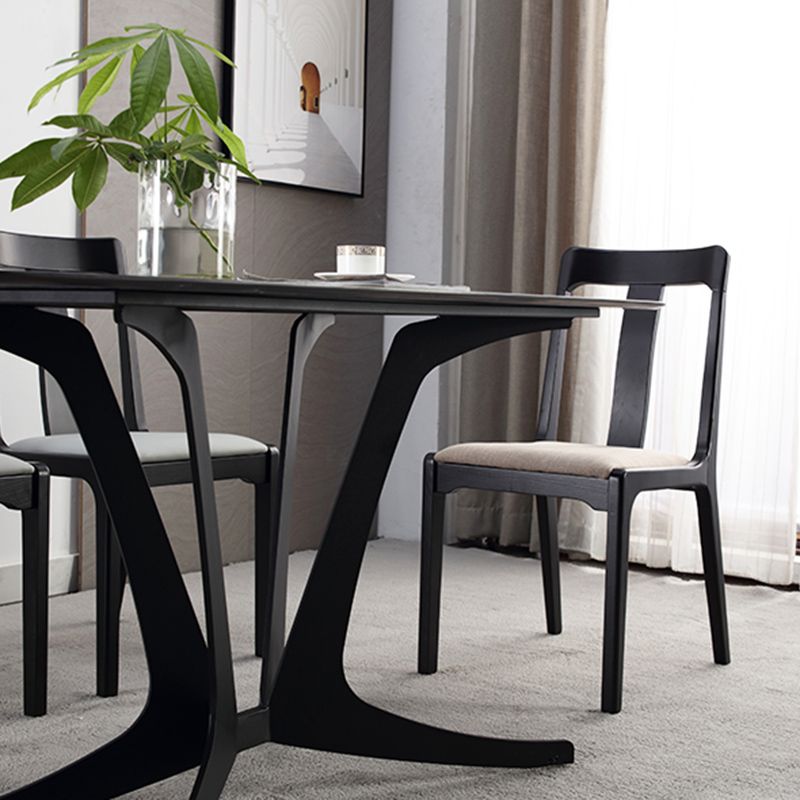 Industrial Black Dining Side Chair Upholstered Side Chair for Home