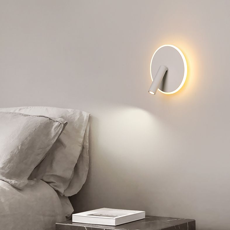 Aluminium Geometric LED Wall Lamp in Modern Concise Style Wrought Iron Reading Wall Sconce with Acrylic Shade