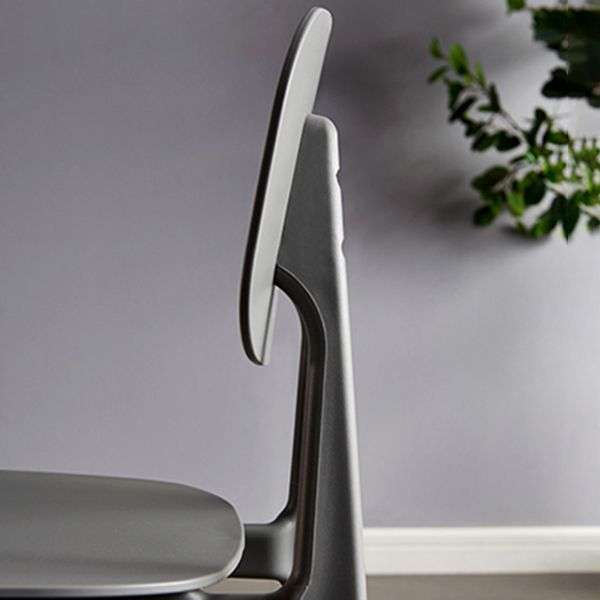 Contemporary Plastic Dining Chairs Open Back Dining Side Armless Chairs for Kitchen