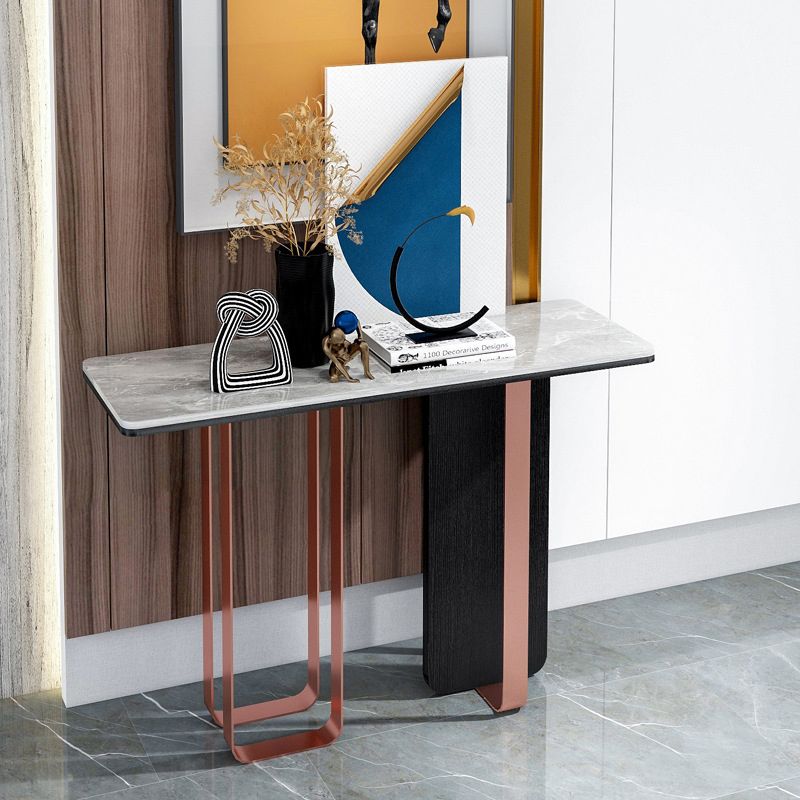 11" W Stone Contemporary Console Table Rectangle Console Sofa Table