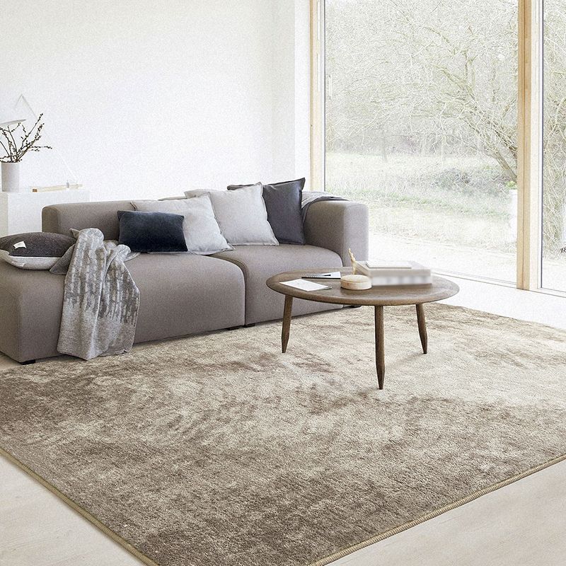 Light Grey Casual Rug Polyester Graphic Rug Non-Slip Backing Rug for Sitting Room
