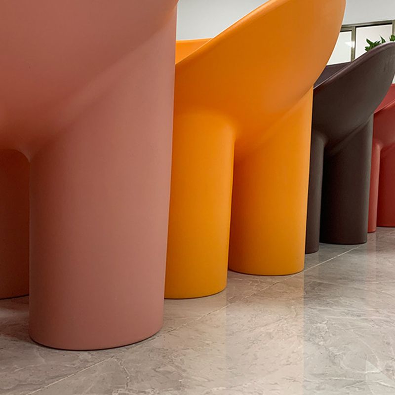 Modern Armless PP Accent Chair Bowl Shape Elephant Legs Papasan Chair