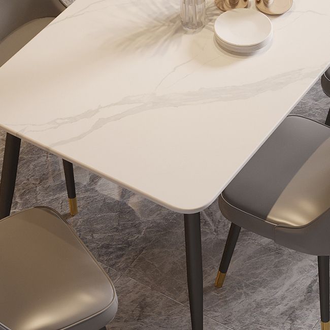 Modern Rectangle Dining Table Set 1/2/5/7 Pieces Stone Top Dinette Set