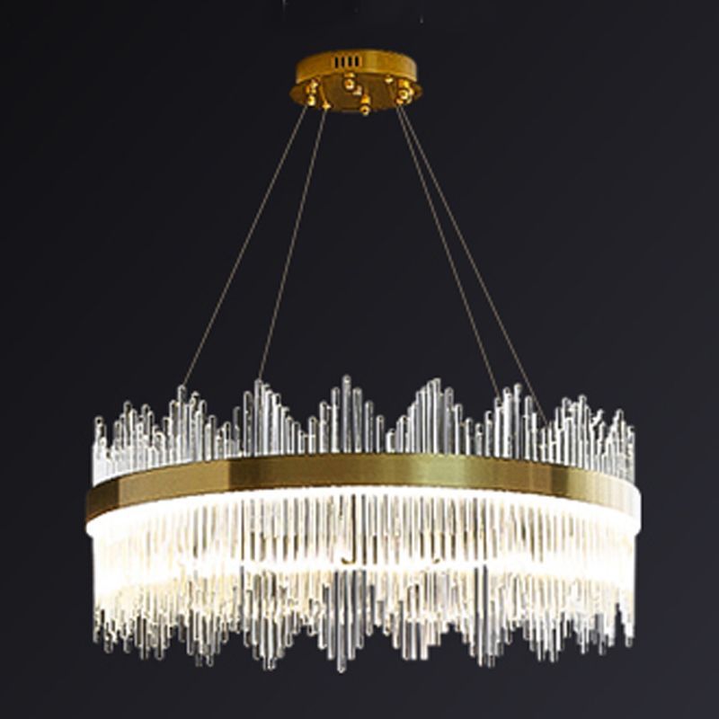 Modern Artistic LED Pendant Light Crystal Circular Chandelier for Living Room